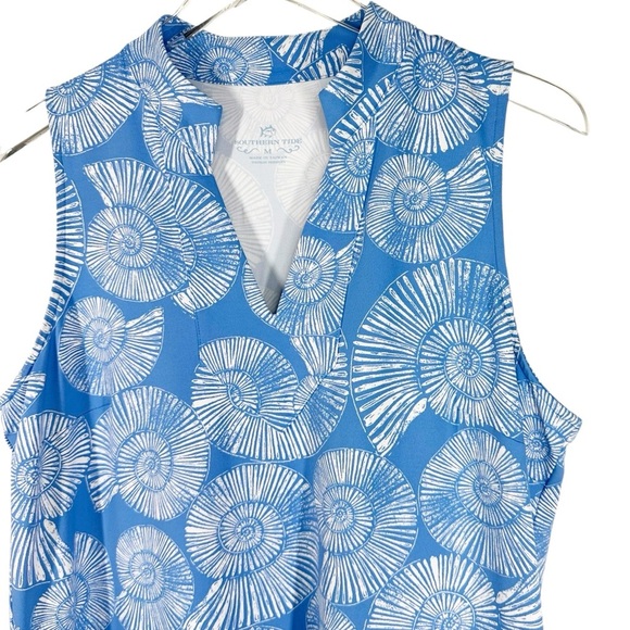 SOUTHERN TIDE Women's Blue Patterned Sleeveless Knit Coastal Dress Medium - Picture 2 of 6